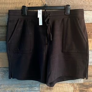T by Talbots Black Drawstring Shorts size XL NWT Terry Modal UPF 50+